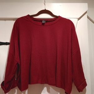 Dark Red/Maroon crop top sweater